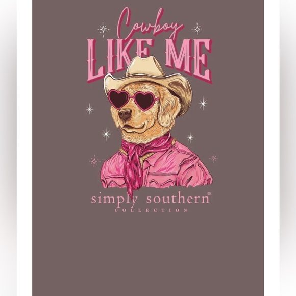 Simply Southern NEW W TAGS Ladies Cowboy Like Me Mocha Long Sleeve Shirt Medium - Picture 4 of 5